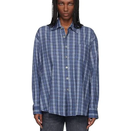 OUR LEGACY Navy Borrowed Shirt