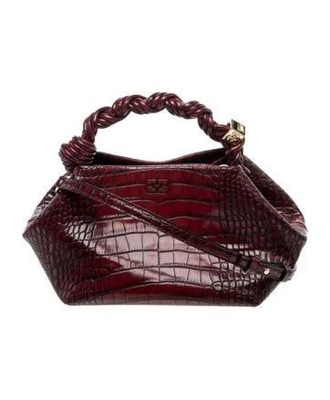 GANNI Croc Patent Small Bou Bag