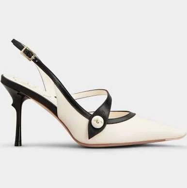Roger Vivier Rose Vivier Leather Slingback Pumps