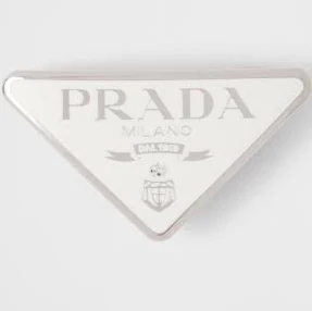 Prada Women's Triangle Logo Metal Hair Clip