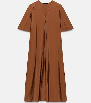 Woman Zara Zw Collection Limited Edition Textured Midi Dress