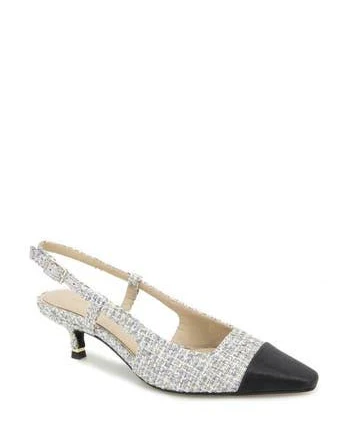 Kenneth Cole Women's Martha Slingback Cap Toe Kitten Heel Pumps