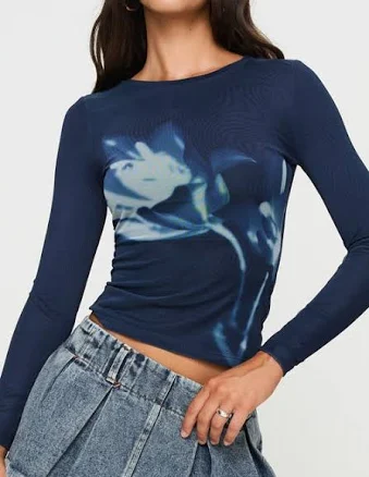 Princess Polly Women's Raldor Floral Graphic Mesh Top