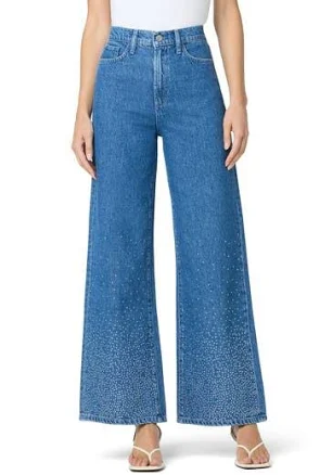 Joe's Women's High-Waist Wide-Leg Crystal-Embellished Jeans