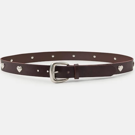 Zara Heart Studded Leather Belt