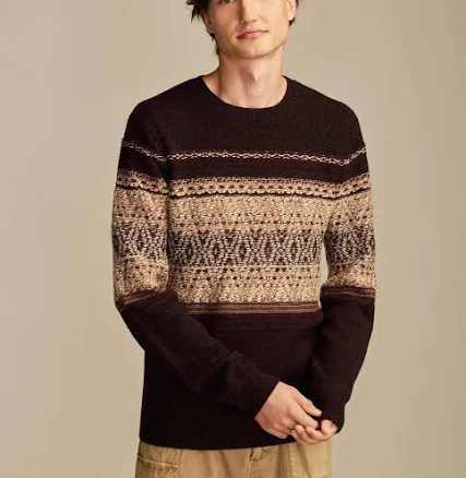 Lucky Brand Men's Intarsia Crew Neck Sweater