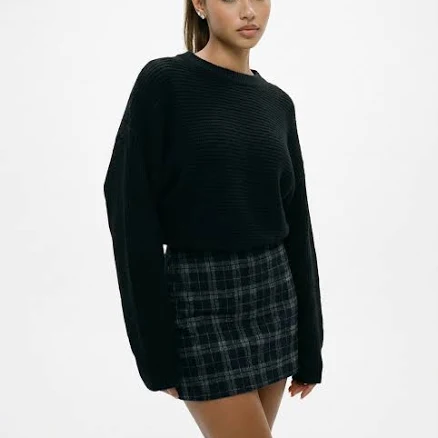 Perry Plaid Wool Mini Skirt