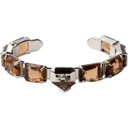 Prada Women's Triangolo Crystal Cuff Bracelet
