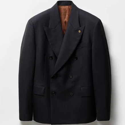 Versace Men's Pinstripe Wool Boxy Blazer