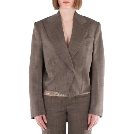 Stella McCartney Cropped Pinstripe Wool Blazer