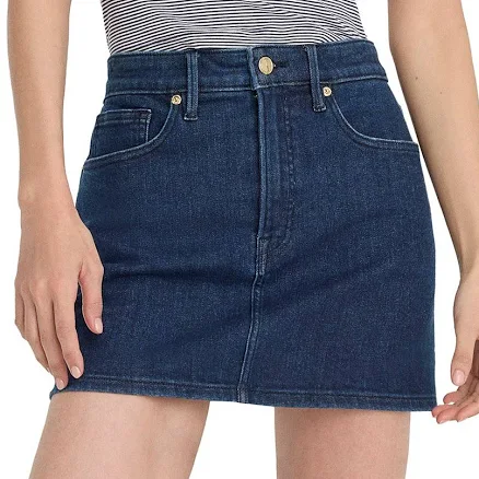 Good American Good 90s High-Rise Denim Mini Skirt