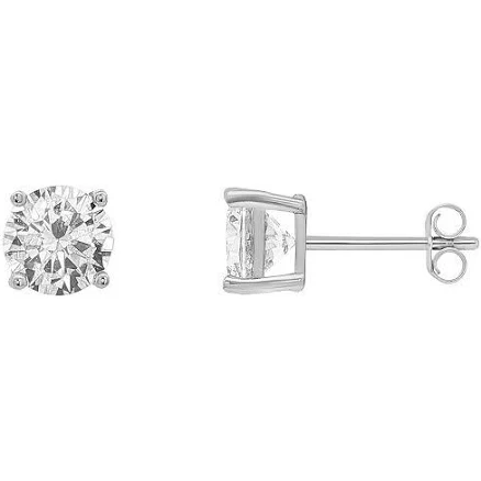 PRIMROSE Women's Round Cubic Zirconia Stud Earrings