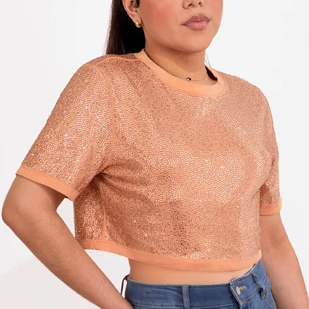 Strass Rhinestone Crop Top
