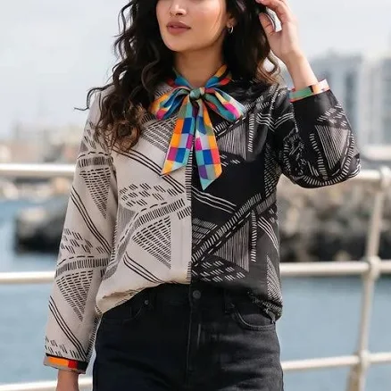 Viscose Abstract Print Shirt