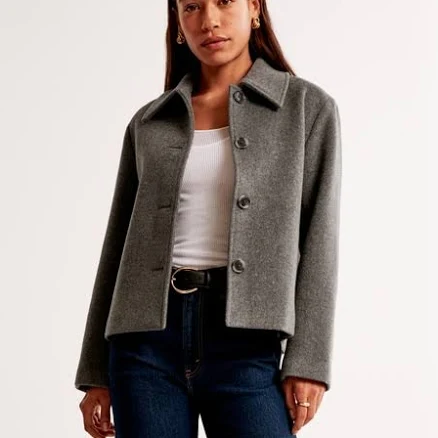 Abercrombie & Fitch Women's Wool-Blend Short Coat