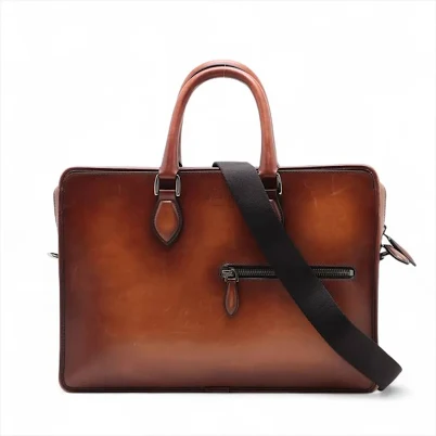 Berluti Un Jour Leather 2WAY Businessbag Brown With name