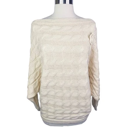 Military Hippie Coming Up Roses Crew Neck Sweater Size S/l Cable Knit
