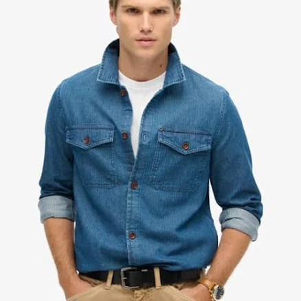 Superdry Men's Merchant Herringbone Overshirt
