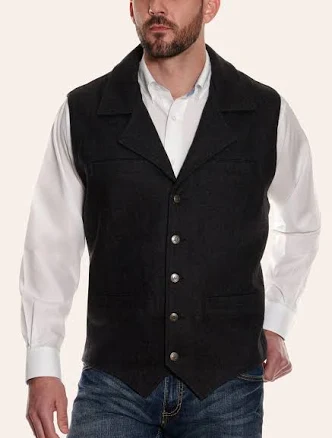 Cavenders Men's Black Wool Vest