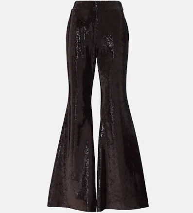 Nina Ricci, Sequined flared pants, Women, Brown, US 8, Pants, Materialmix