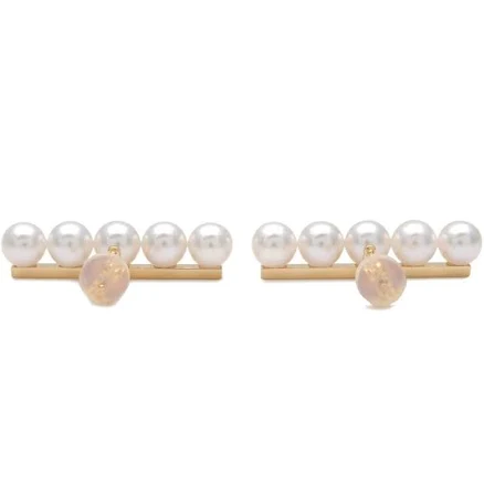 TASAKI Balance Plus Pearl Earrings K18YG 750YG Yellow Gold Used F/S