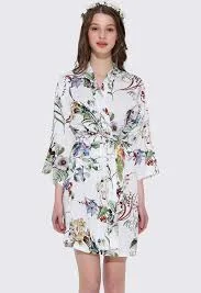 Rayon Cotton Women Robe Floral Design Dress