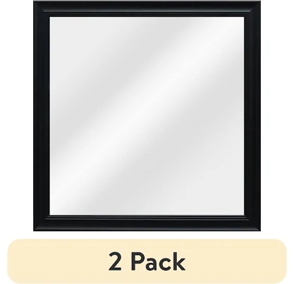 (2 pack) Mainstays Square Wall Mirror, Black, 16 inch x 16 inch