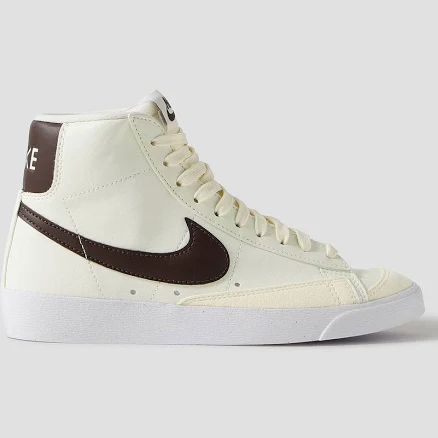 Nike Blazer Mid '77 Vintage suede and leather-trimmed crinkled-nubuck high-top sneakers - Women - Ecru Sneakers - US 5