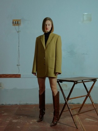 Custom Button Jacket 007 Olive