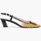 Belle Vivier houndstooth tweed slingback pumps