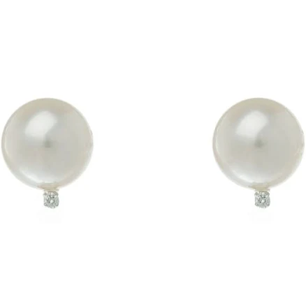 Pearl and Diamond Stud Earrings