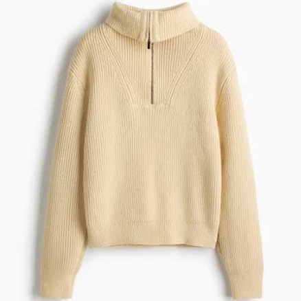 H&M Women's Rib-knit Zip-top Sweater