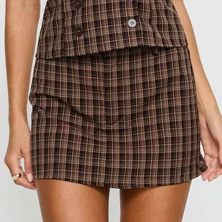 Princess Polly Meggan Check Mini Skirt