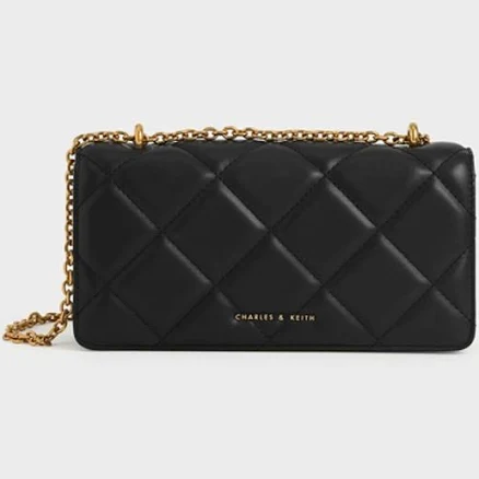Charles & Keith Quilted Paffuto Wallet On Chain