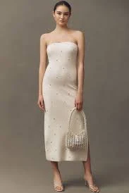Endless Rose Strapless Pearl Midi Dress