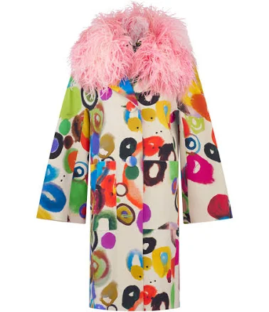 'JH GOUACHE' EMBELLISHED L/S PATCH POCKET COAT