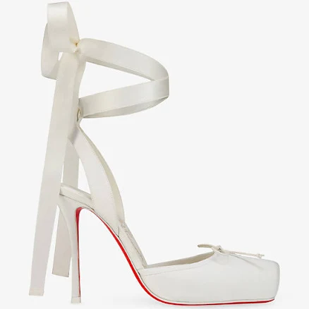 Christian Louboutin Women's Cassia Lace-Up Satin Pumps