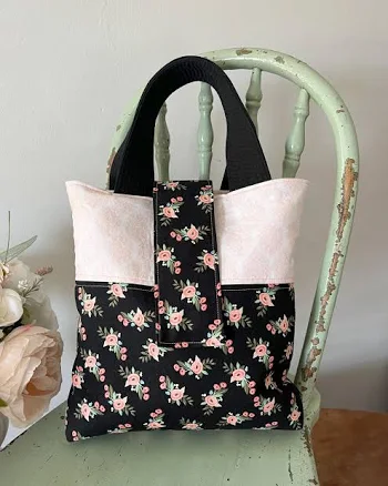 Pink Roses Compact Cotton Tote Bag