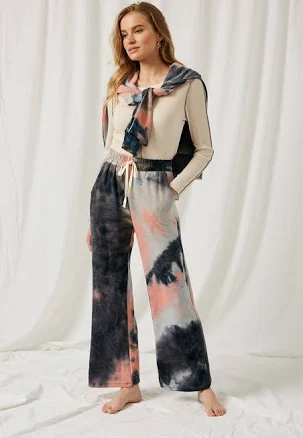 Sophie & Hailee Women's Tie Dye Wide Leg Pants
