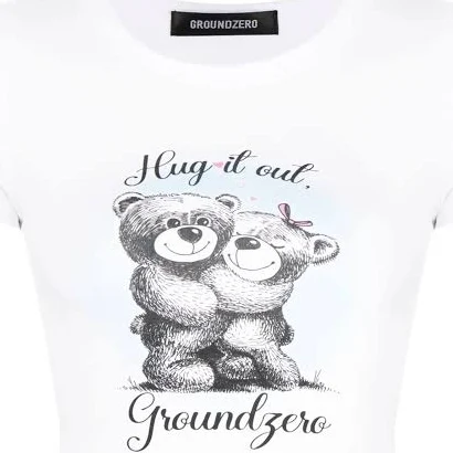 Ground Zero - slogan-print cotton cropped T-shirt - women - Cotton - M - White