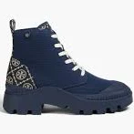 T Monogram lace-up logo-print canvas ankle boots