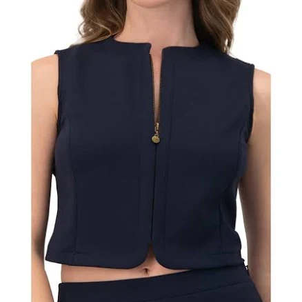 IVONNE Women's Front-Zip Crop Top
