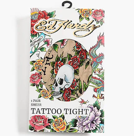 Ed Hardy Floral Tattoo Sheer Tights