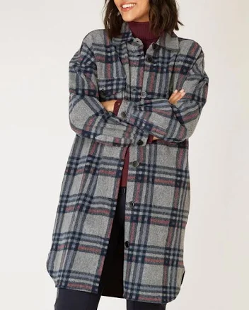 Yest Oversized Checked Wool-Blend Coat