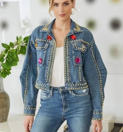 Diamond Detail Denim Jacket