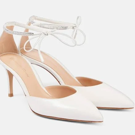 Gianvito Rossi, Bridal Montecarlo D'Orsay 70 leather pumps, Women, White, US 11.5, Pumps