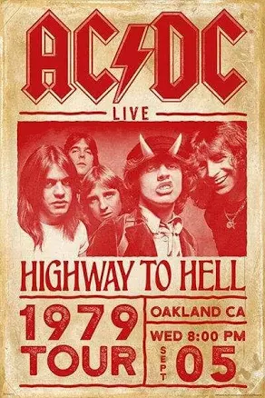 AC/DC - Highway to Hell Tour 1979 - Poster