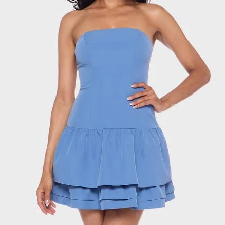 Alex & Sophia Juniors' Strapless Layered-Hem Fit & Flare Dress