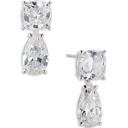 Rockstars Cubic Zirconia Drop Earrings in Silver