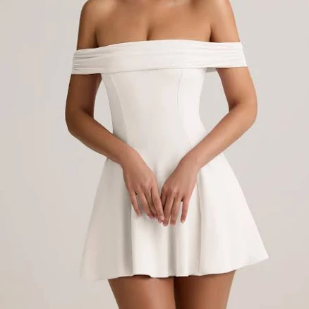 Oh Polly Off-Shoulder A-Line Modal Mini Dress